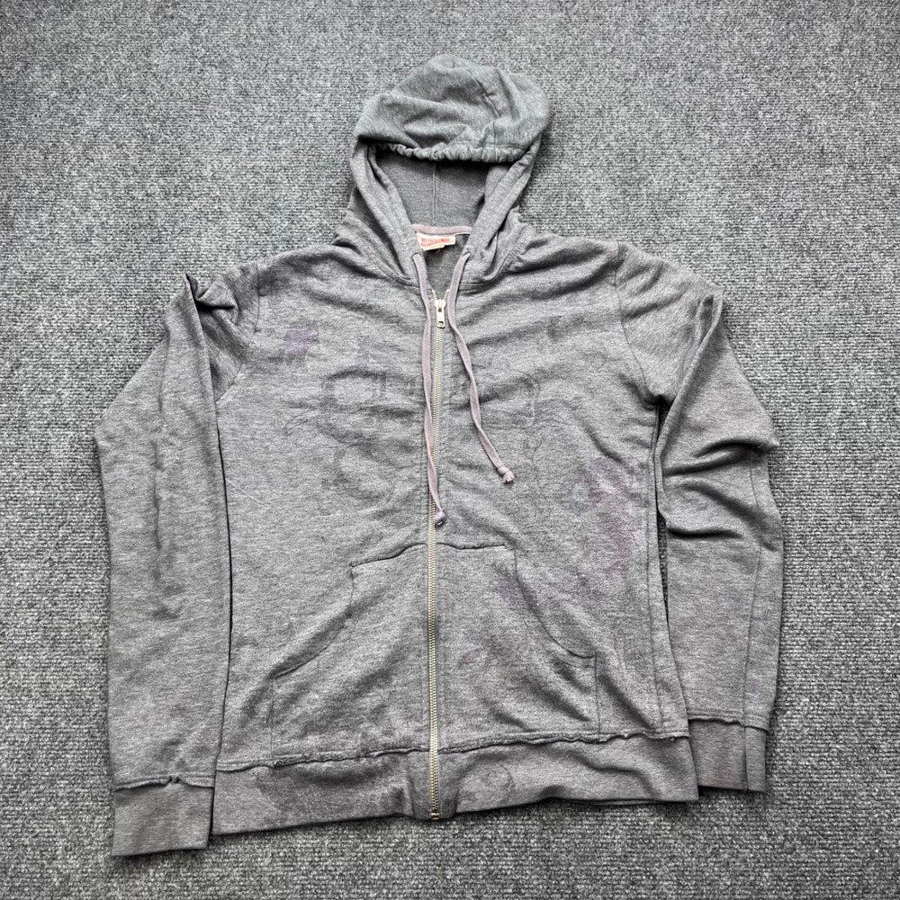 Mossimo Supply Co Lightweight Full Zip Heather‎ Gray Raw Hem Hoodie